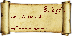 Buda Árpád névjegykártya